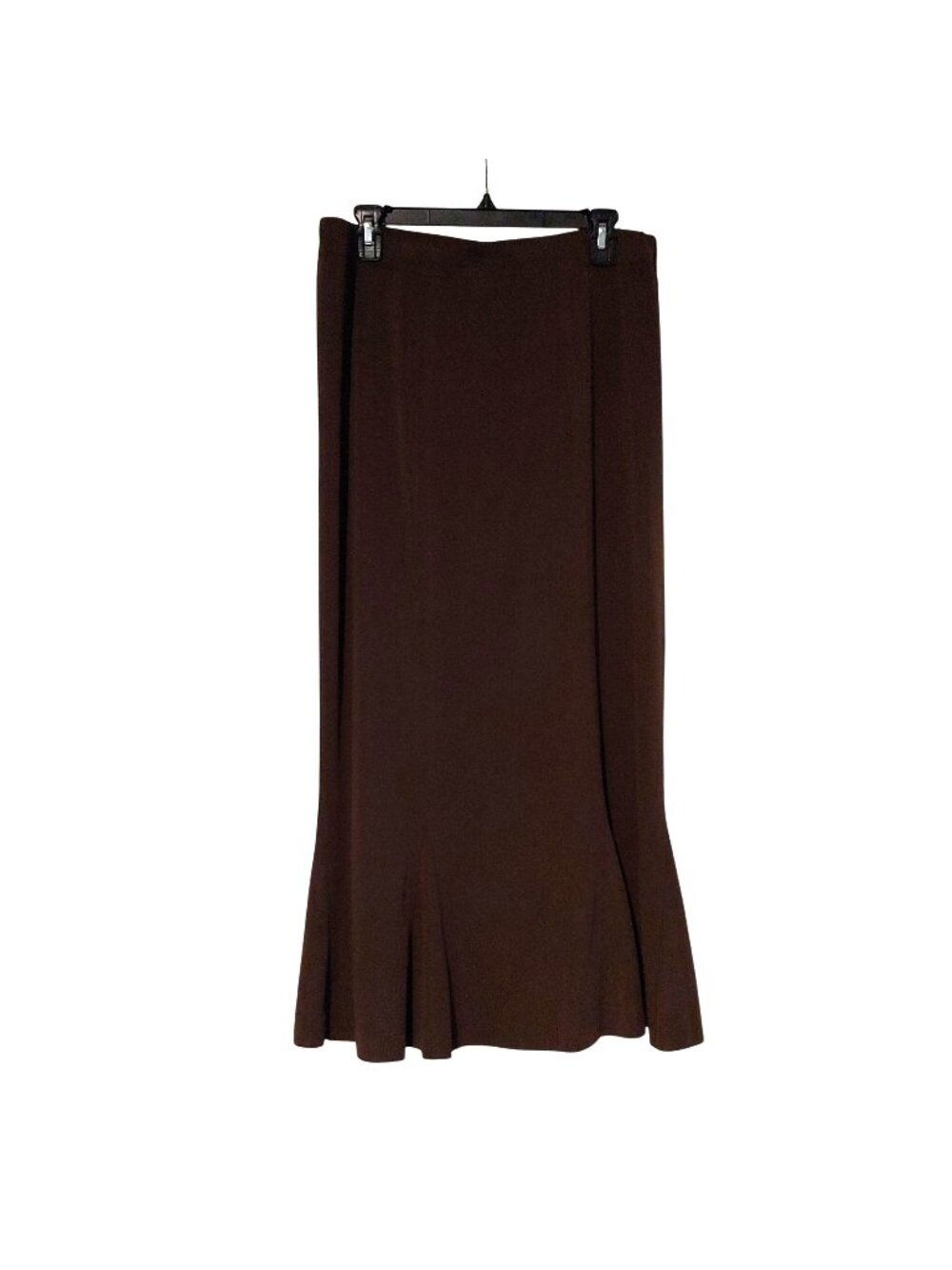 Exclusively Misook Brown Trumpet Midi Skirt Old Money Heritage Classic Neutral